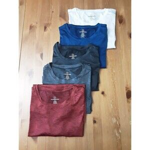 Real Essentials 5 Pack Men’s Active Quick Dry Mesh Crew Neck T Shirts